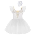 thumbnail image 2 of YONGHS Kids Girls Ballerina Swan Lake Dance Leotard Dress Tutu Skirt Dancewear, 2 of 7