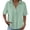 Light Green, variant on Women's Solid Color Lapel Collar V Neck T Shirt Pullover, Mid Sleeve with Partial Button Placket, Casual Blouse for Daily Spring Summer Wear Navy XXXL