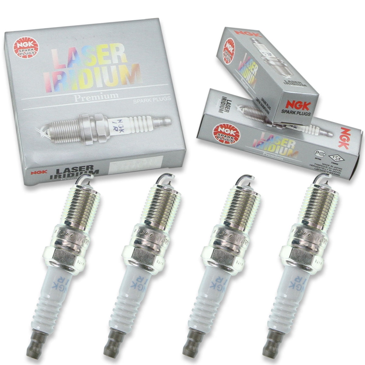4 pc NGK 90813 Laser Iridium Spark Plugs for 4511 4713 9605 9606 9608 AGSF32YPC HR6KII33X HR7DII33V HR7KII33V IT16TT L303-18-110 L845-18-110 PT16TT SP448 Ignition Wire Secondary