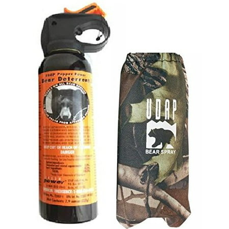 UDAP Bear Spray With Camo Hip Holster (Best Bear Spray For Runners)