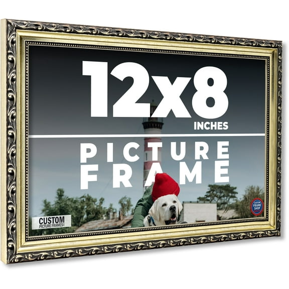 12x8 Frame Silver Solid Wood Picture Frame Width 1.125 Inches | Interior Frame Depth 0.375 Inches |