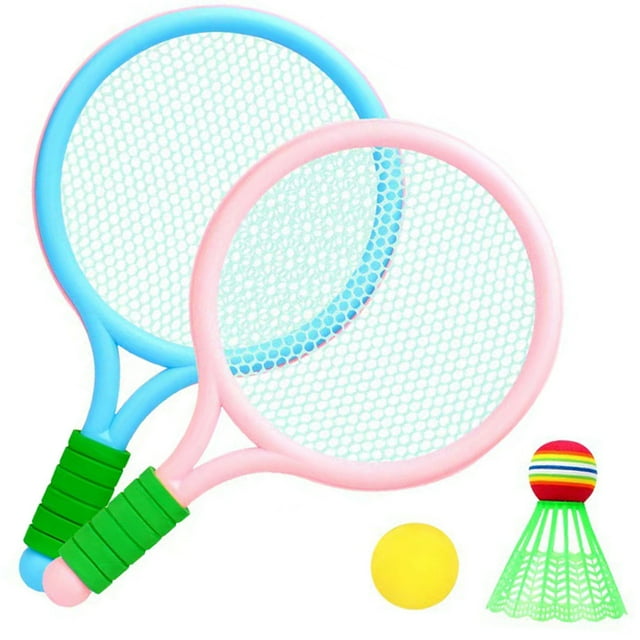 BRIGHTFUFU 1Set Children Badminton Racket Tennis Racket Kit Assorted Color PVC EVA for Outdoor Exercise