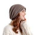 thumbnail image 4 of XIAOCHA Slouch Beanie for Women Cozy Solid Hats Casual Fall‑Winter Bonnet,Khaki, 4 of 4