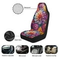 thumbnail image 5 of Yuyamidu Dahlia Car Seat Covers 2 Pcs Stretch Polyester Fabric Cover Waterproof Car Seat Cover Easy Installation Universal Size Fit for Most Cars SUVs Trucks Vans, 5 of 7