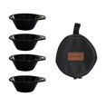 thumbnail image 4 of Quzzie 4 Pieces Camping Bowls Portable Tableware Set with Handle Stackable Dinnerware Organizer with Storage Bag PP Material Suitable for Outdoor Picnic Hiki Black, 4 of 8