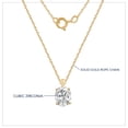 thumbnail image 2 of DIAMONBLISS 10K Real Solid Gold Solitaire Necklace for Women | 10K Yellow Gold Oval Cut Pendant Necklace | 0.5 Carat Cubic Zirconia CZ Diamond Simulant, 2 of 5