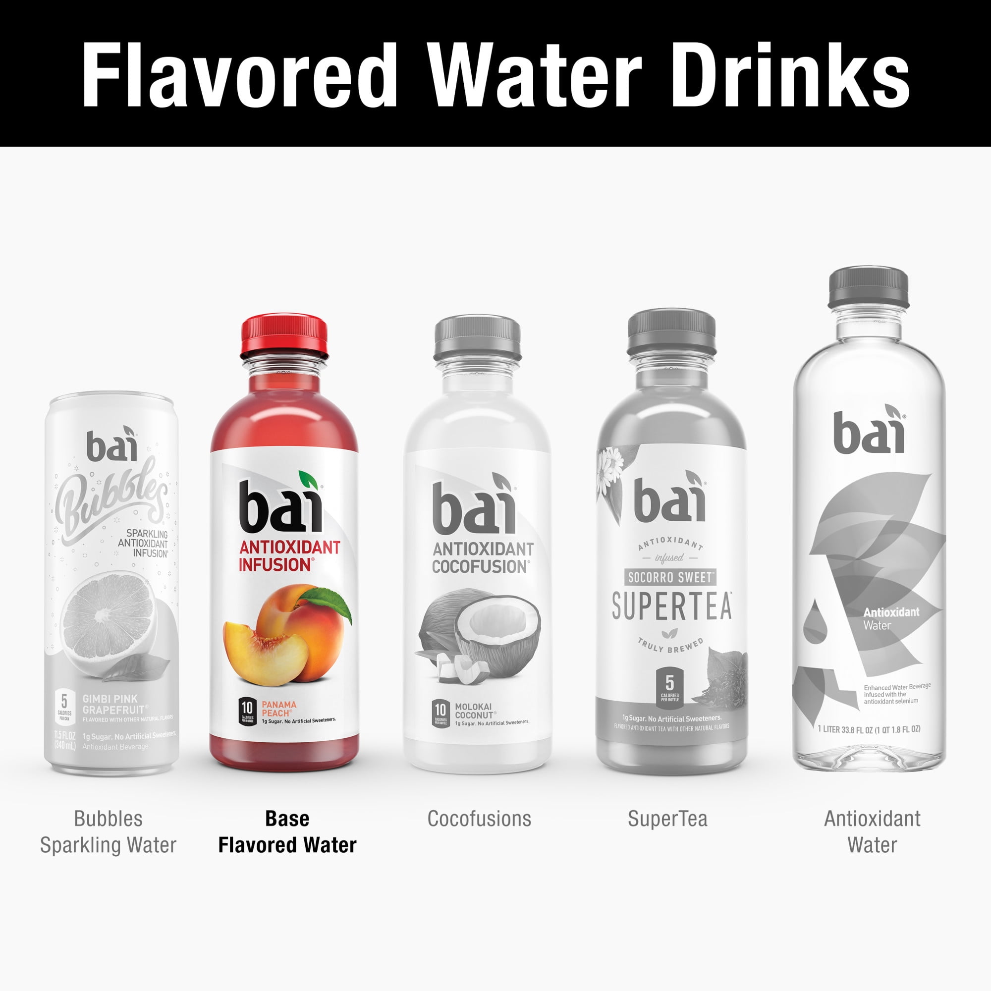 Bai Gluten-Free, Panama Peach, Antioxidant Infused Drink, 18 Fl Oz, 12 Pack Bottles