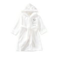 thumbnail image 1 of Adorable Cartoon Themed Hooded Bathrobe for Toddler Kids Cozy Flannel Nightwear and Pajama Robe, 1 of 2