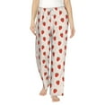 thumbnail image 2 of Picia Hand Drawn Strawberry Womens Soft Woven Cotton Elastic Waistband Sleep Pajama Pant Lounge Sleep Pant With Pockets And Drawstring-Large, 2 of 9