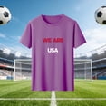 thumbnail image 2 of Zynoxe Soccer Cup 2026 Shirt Women USA Football Soccer Round Neck Summer Tops Casual Fashion Printed Host Sports Short Sleeve Tops Purple8 S, 2 of 5