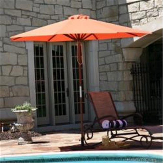 Heininger Holdings 1284 9 ft. Classic Wood Market Umbrella, Chili