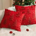 thumbnail image 4 of Christmas Pillowcase 3D Embroidery Tree Pattern Winter Holiday Throw Pillow Cushion Cover Festive Home Decor, 4 of 7