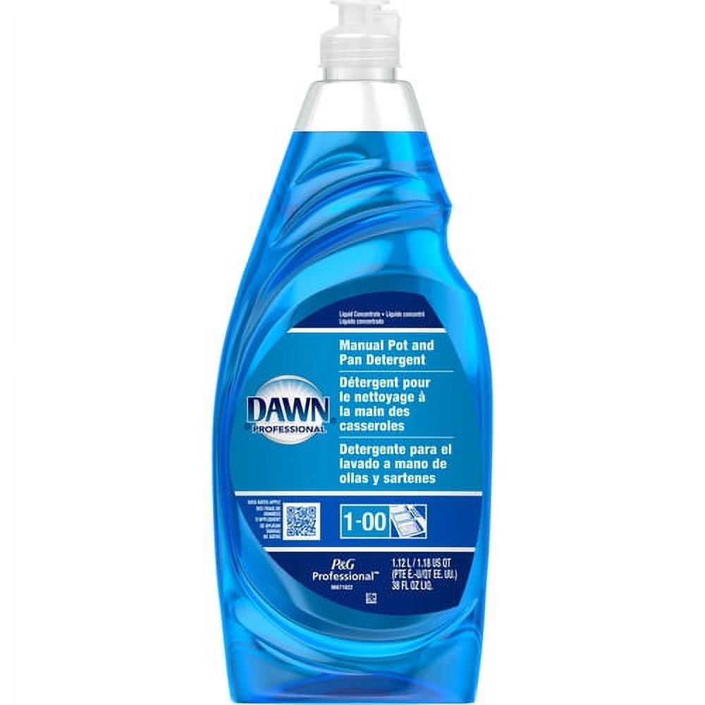 Dawn Manual Dishwashing Liquid Liquid - 38 fl oz (1.2 quart) - 8 / Carton - Blue