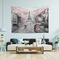 thumbnail image 4 of FREEAMG Pink Paris Tower Tapestry Aesthetic Tapestry Wall Hanging for Home Decor 60" x 51" Inches, 4 of 6