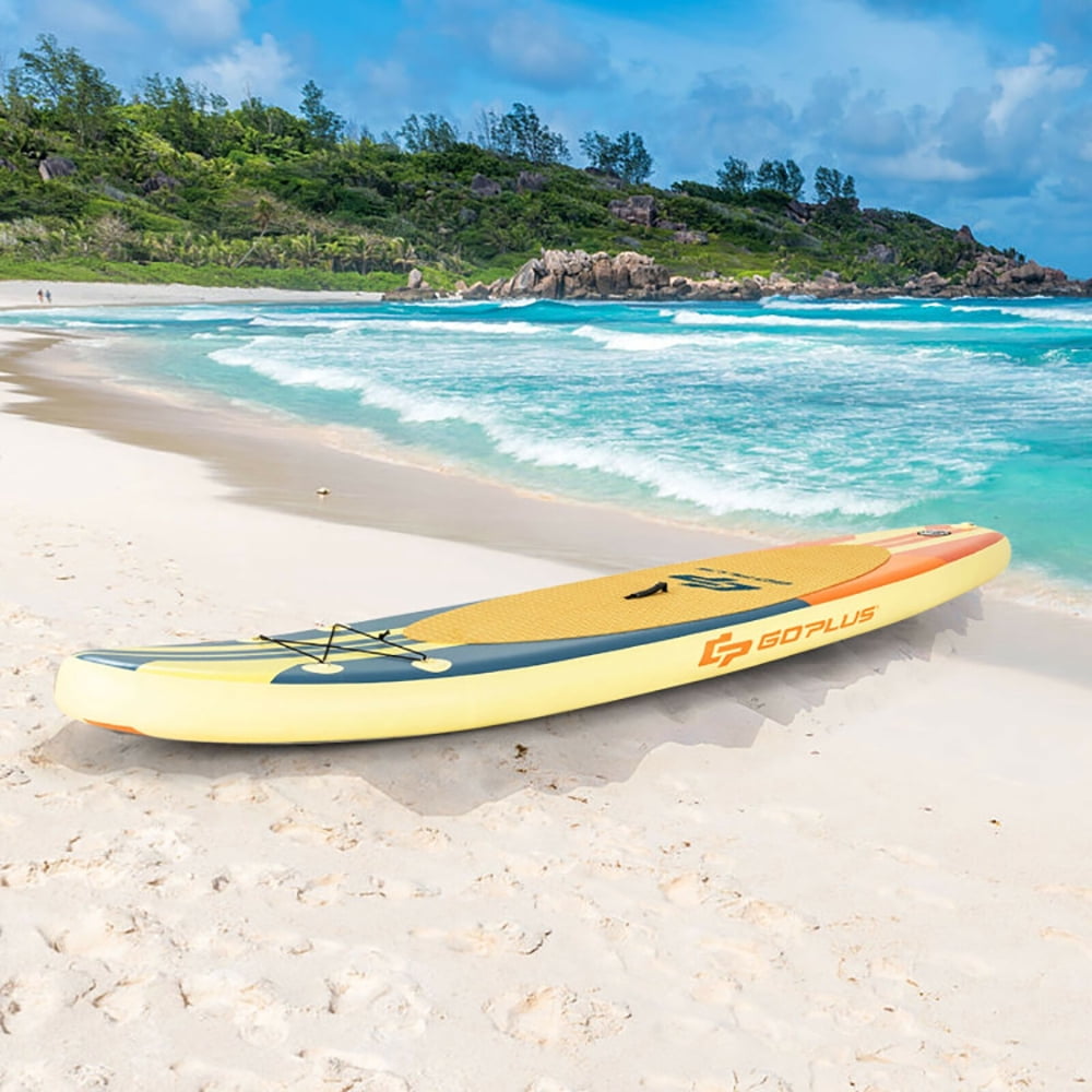 Topcobe Inflatable Stand Up Paddle Board Surfboard with Bag Aluminum Paddle and Hand Pump, Outdoor Sports Equipment/Accessories-L