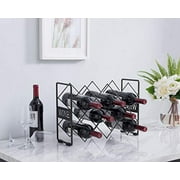 Kings Brand Furniture - Denes Metal Countertop Wine Storage Rack Bottle Holder, Pewter