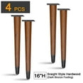 thumbnail image 4 of AKB Hardware 4 Pcs Retro Straight Wood Furniture Legs – Solid Wood Sofa, Bench, Table Legs with Metal Footing, Durable and Stylish Design (16" H Dark Bronze Footing), 4 of 4