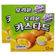 Orion Korean Custard Cream Cake Snack, 12 Individually Wrapped (2 Pack, Total Of 19.46Oz)
