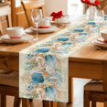 thumbnail image 5 of Beach Coastal Beige Cotton Linen Table Runner for Dining Kitchen, Nautical Shell Starfish Coral Summer Wedding Outdoor Party Tablerunners, Dresser Scarf Coffee Tablecloth Runners 13x108 Inches, 5 of 9