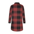 thumbnail image 5 of Jinhomg Mid Length Plaid Coat for Women Casual Loose Button Down Shacket Fall Winter Comfy Long Sleeve Lapel Collar Coats Daily Wear 90 Percent off Clearance Wine XL, 5 of 7