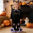 thumbnail image 6 of KPOPLK Toddler Girls Halloween Cat Bib Overalls Jumpsuit Adjustable Straps Casual Long Pants for Fall Holiday,Size 4-5 Years, 6 of 6