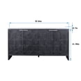 thumbnail image 6 of Accent Cabinet With 4 Doors And Adjustable Shelves, Wooden Sideboard Buffet Server Storage In Distressed Black For Living Room, Entry, Hallway, Office, Kitchen Dining Style Door Shelves Interior, 6 of 6