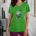 thumbnail image 2 of lcziwo Women's St. Patrick's Day Scrub Tops Trendy Shamrocks Printed V Neck Short Sleeve Tshirts Casual Nursing Uniform Scrubs Shirts with Pockets Green M Limited Time Sales of The Day, 2 of 7