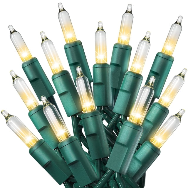 Luces navideñas PREXTEX 100 transparentes, 20 m, blanco cálido, centelleante