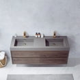 thumbnail image 4 of Palencia 60" Double Sink Wall-Mount Floating Dark Oak Bathroom Vanity No Mirror, 4 of 11