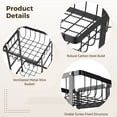 thumbnail image 3 of 3-Tier Fruit Basket, Large Capacity Metal Wire Serving Stand, Kitchen Counter Fruit Storage Rack, Multi-layer Carbon Steel Vegetable Holder for Snacks, Bread, Candies, 3 of 5