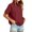 Wine, variant on Vivianyo HD Women's Stand Collar Henley Short Sleeve Sweatshirt, Raglan Solid Half Button Casual Pullover Top for Women, Women's White, Sizes S-2XL