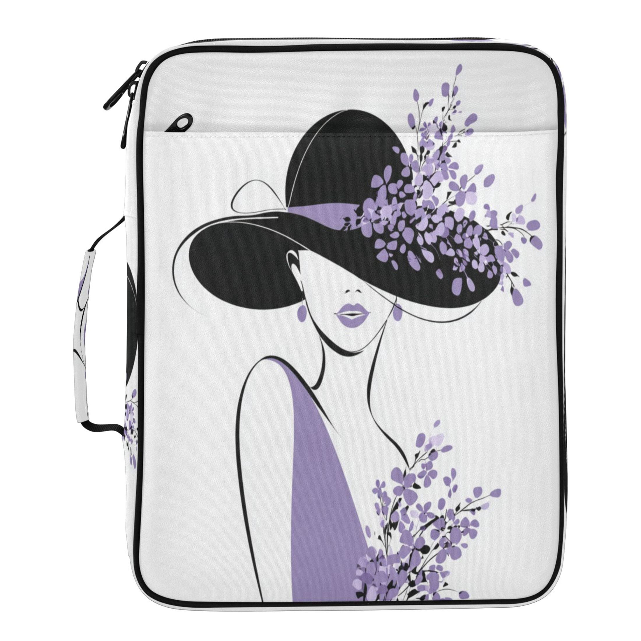 3 Ring Zipper Binder with Accordion File Organizer Waterproof Back to College Binder - 7 Layer Document Organizer for Study Home Office College Travel Supplies Violet Beauty