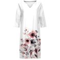 thumbnail image 4 of SMihono Robe d'Été Bohème pour Femmes Grande Taille Mode Féminine Col en V Manches Mi-Longues Robe Pull Imprimée, 4 of 4