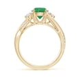 thumbnail image 2 of ANGARA Natural 1.2 ct Emerald & Diamond Twisted Vine Engagement Ring in 14K Yellow Gold for Women (Size-7mm) | May Birthstone, Anniversary, Jewelry Gift for Women | Natural Emerald Ring, 2 of 9