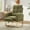Cyan Polyester, variant on FFH Rocking Chair with Footrest, Rocking Chair for Nursey, Corduroy Armchair with High Backrest and Side Pockets, Accent Chair for Living Room, Bedroom, Beige