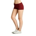 thumbnail image 3 of Emmalise Women's Active Yoga Shorts Low Rise Fold Over Workout Dance Pant (Small, 3Pk, Black Burgundy Hgray), 3 of 5