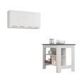 thumbnail image 3 of FM FURNITURE Caledon 2-Piece Modern Engineered Wood Kitchen Set in White/Oak, 3 of 18