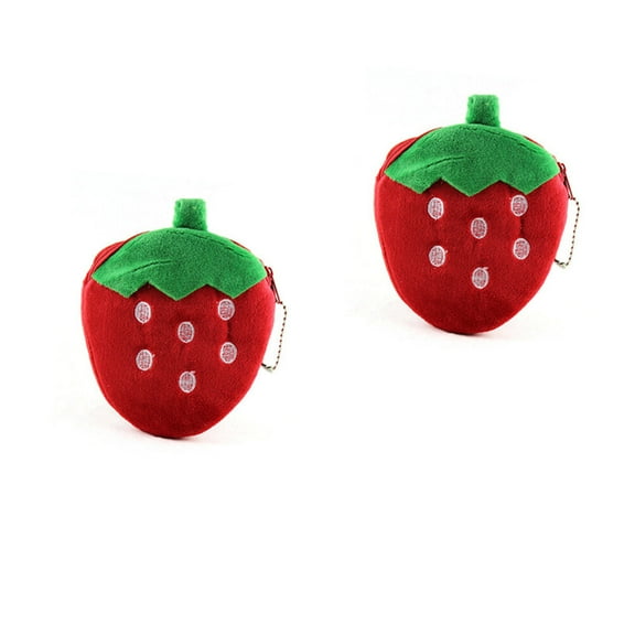 TABLZONE Red Plush Coin Purse 1Pack Rectangular Mini Pouch For Women