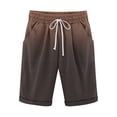 thumbnail image 2 of AherBiu Plus Size Shorts for Men Trendy Gradient Shorts with Pockets Summer Causal Linen Cotton Shorts, 2 of 3