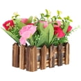 thumbnail image 1 of EeaseMX Plantas de flores artificiales, simulación de bonsái con valla de madera, decoración del hogar, 1 of 8