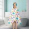 thumbnail image 6 of Pets Paws Print Colorful Hooded Bath Towel，50"x30" for Ages 3 To 12 Kids, Quick Dry Lightweight Soft Microfiber Hood Beach Towel Cover Up for Kids, 6 of 7