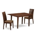 thumbnail image 2 of East West Furniture Norfork 3-piece Wood Dining Set w/ Cushion Seat in Mahogany, 2 of 6