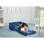 Delta Children Cozee Flip-Out Chair - 2-in-1 Convertible Chair to Lounger for Kids, Space