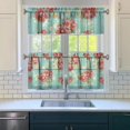thumbnail image 3 of Kitchen Window Curtains over Sink Pioneer Pink Peel 24 Inch 3 Pieces Set Small Window Cafe Curtains for Home Decor Rod Pocket Tier Drapes, 3 of 6