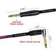 thumbnail image 3 of Cable para Instrumentos Kirlin Onda Negra Morada ángulo Recto 1/4 Pulgadas 10 Pies, 3 of 6