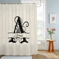 thumbnail image 4 of Shower Curtains for Bathroom, Letter A Waterproof Fabric Shower Curtain, Monogram Words Decorative Bathroom Curtain for Bathtub, 72"x84", No Hooks Included, 4 of 9