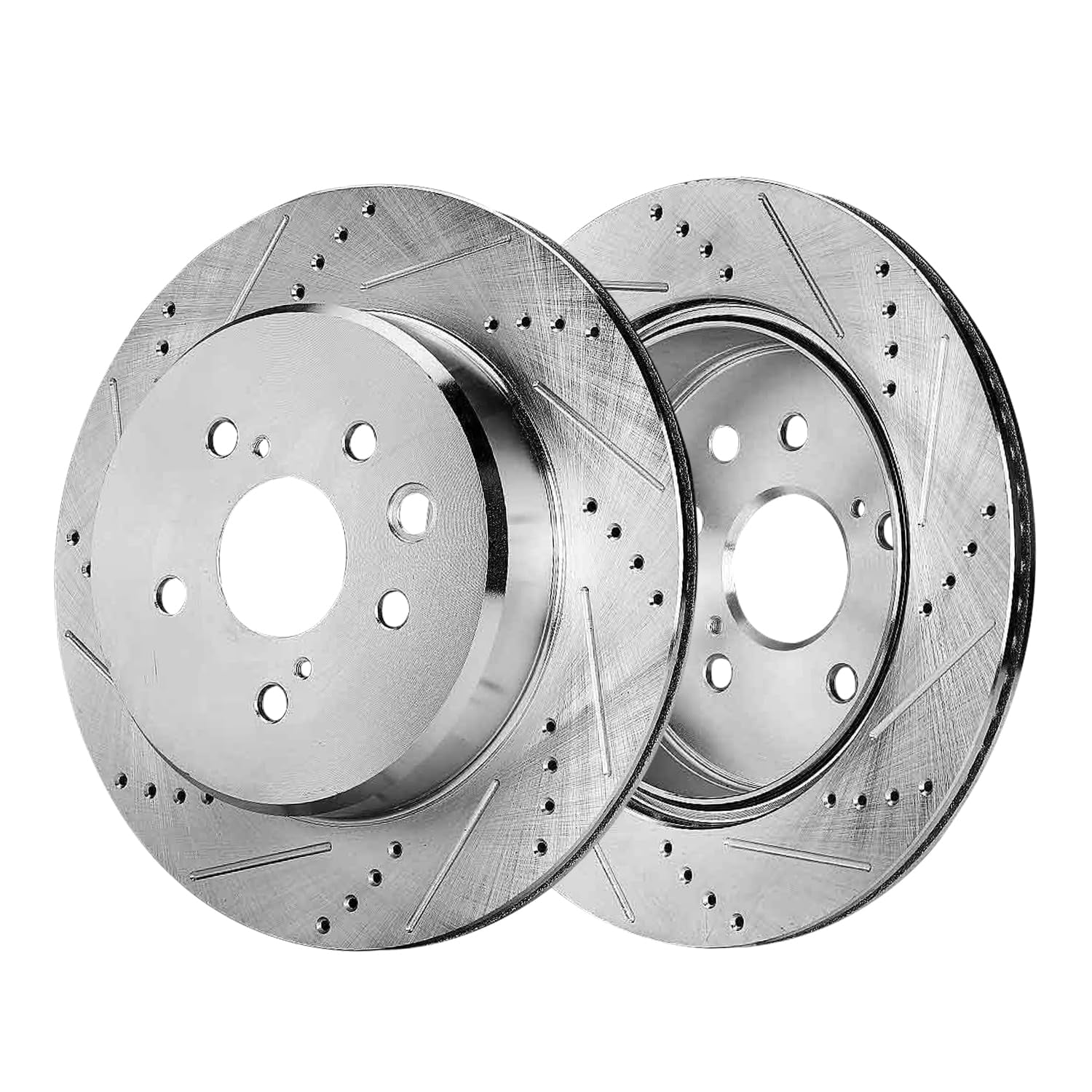 Detroit Axle - Brake Rotors for Lexus GS350 GS450h IS300 IS350 IS200t GS200t RC200t RC300 RC350, 13.15" Front and 12.20" Rear Drilled and Slotted Disc Brake Rotors Replacement