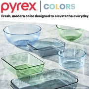 Pyrex Simply Store Tinted 6-Piece Round Glass Storage Set with 2c/4c/7c and Airtight Lids, Blue