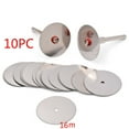 thumbnail image 1 of Outil Rotatif Perceuse Accessoires Bricolage 10 Pcs Lames de Scie Circulaire Disques de Roue de Coupe + Ensemble de 2 Pcs Mandrins, 1 of 8
