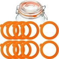 thumbnail image 6 of 6Pcs Rubber Seals for Glass Jars, Harmless and Tasteless Food-Grade Silicone with Durability Sealing Ring, Soft and Smooth Replacement Gasket for Regular Mouth Canning Jar, Orange, 6 of 7